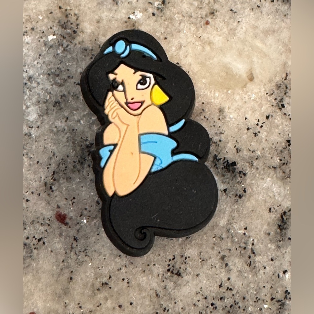 Disney Jasmine Croc Charm Shoe Accessory Black Blue - OS